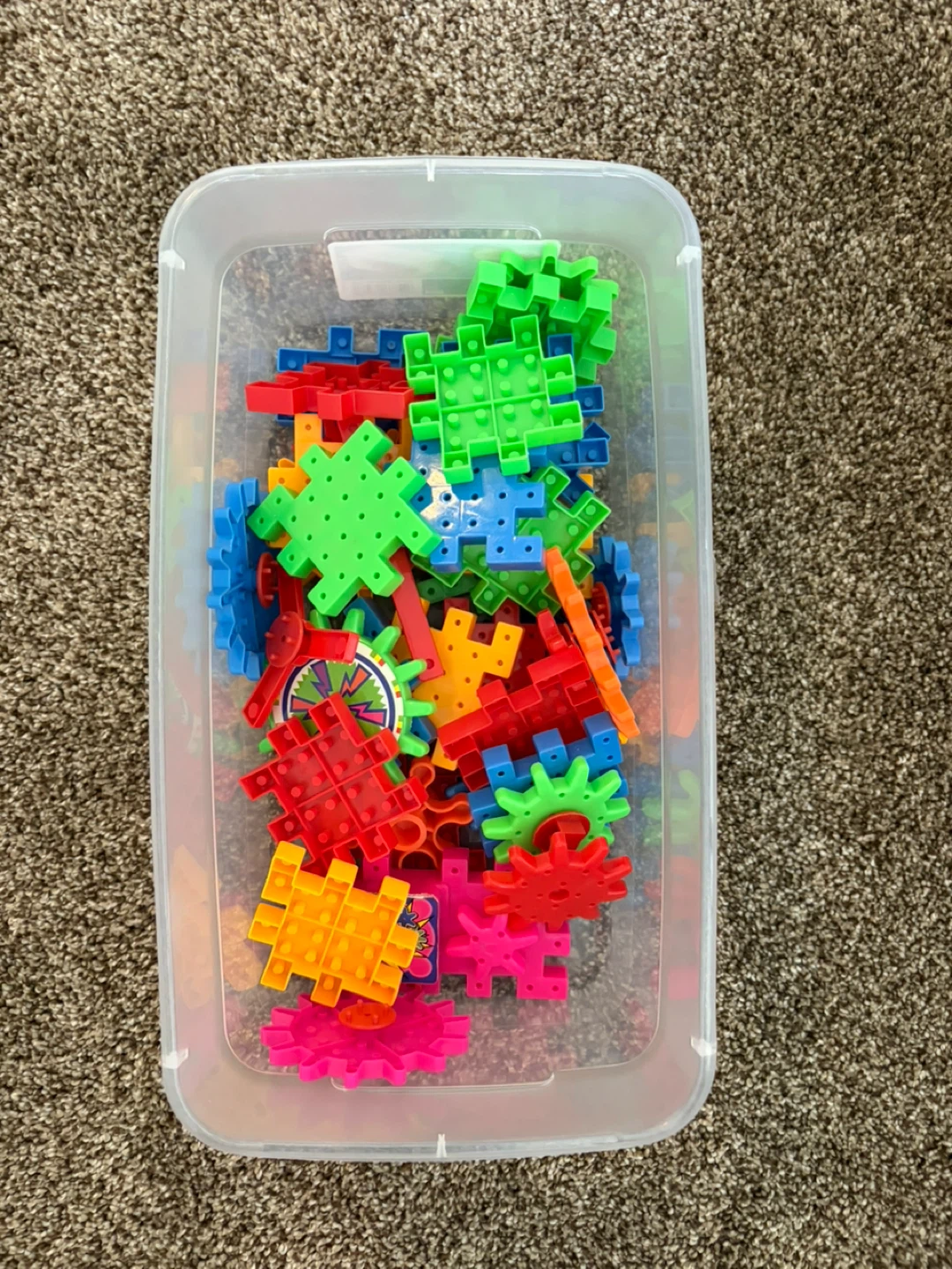 Plastic Building Gears and Blocks