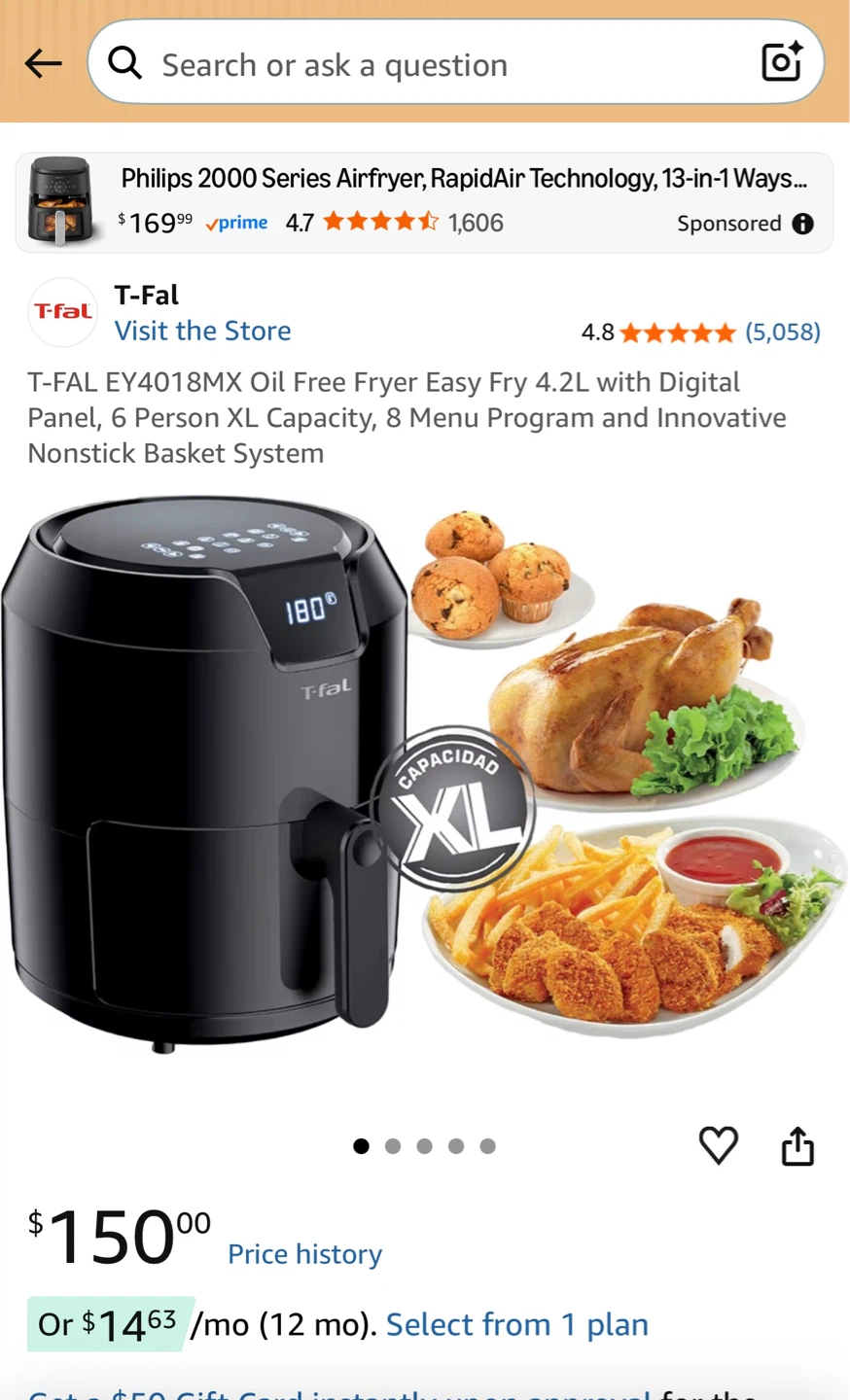 T-Fal Air Fryer EY4018MX - photo 5