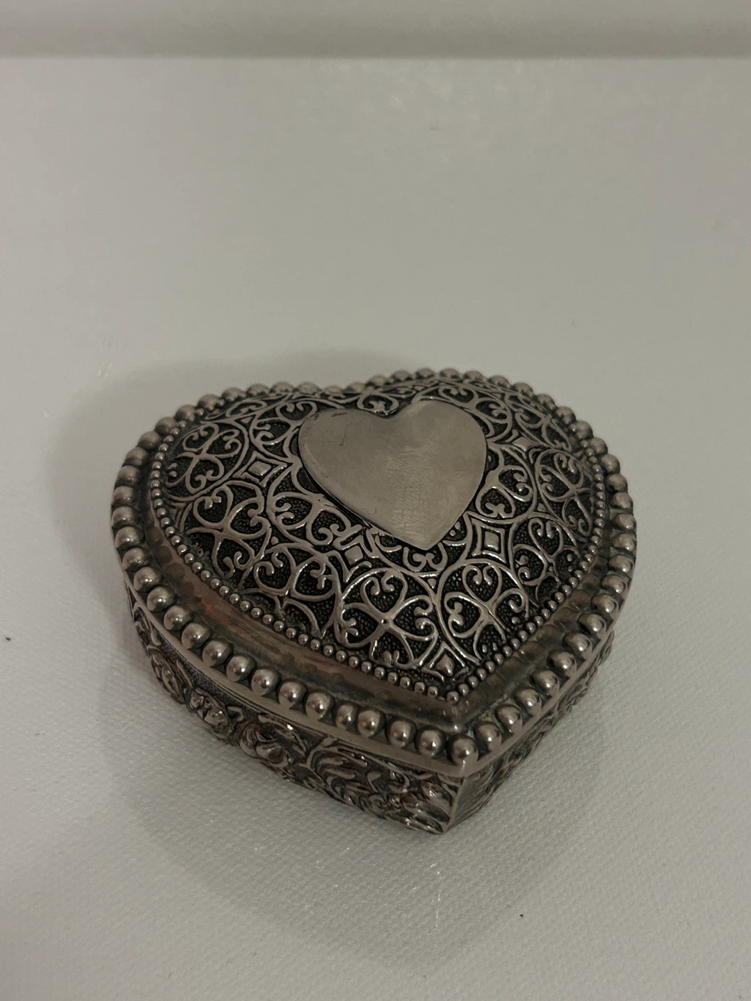 Vintage Heart-Shaped Trinket Box