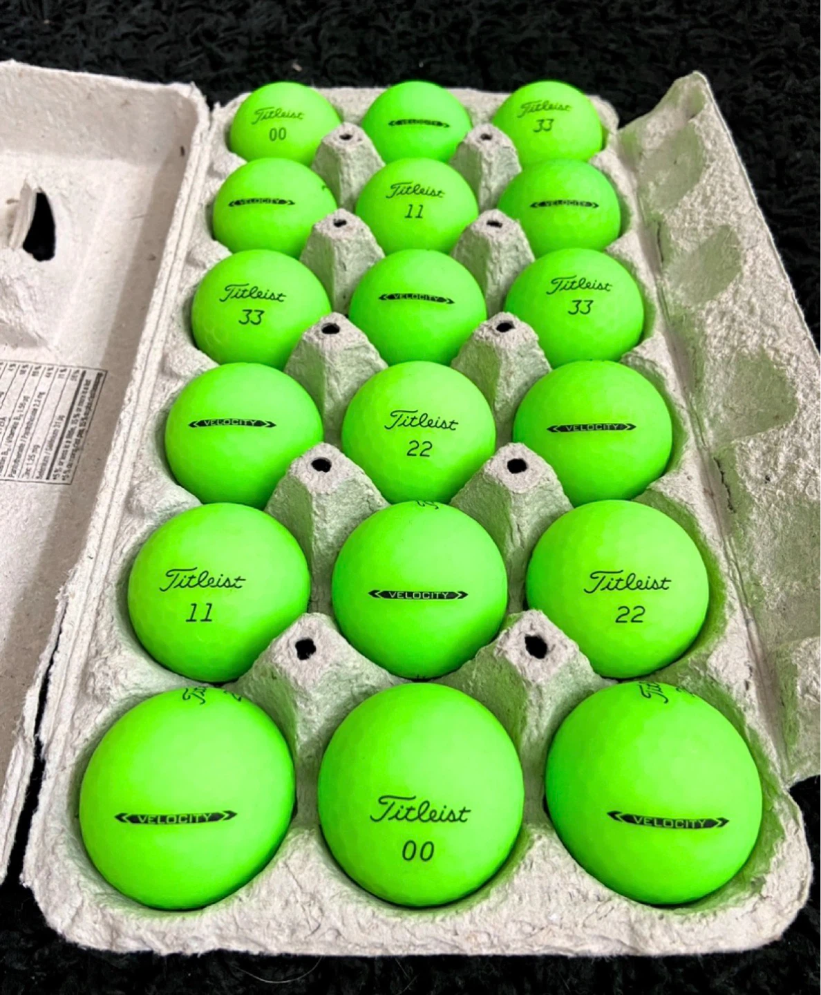 18 Titleist Velocity Green Coloured Golf Balls