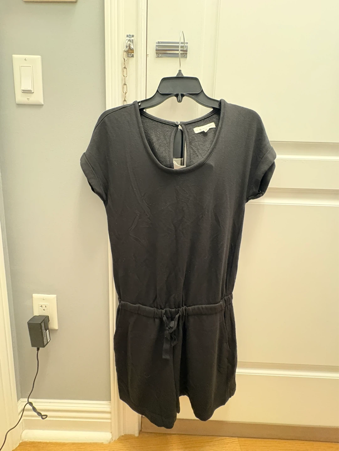 Black Cuffed Sleeve Romper