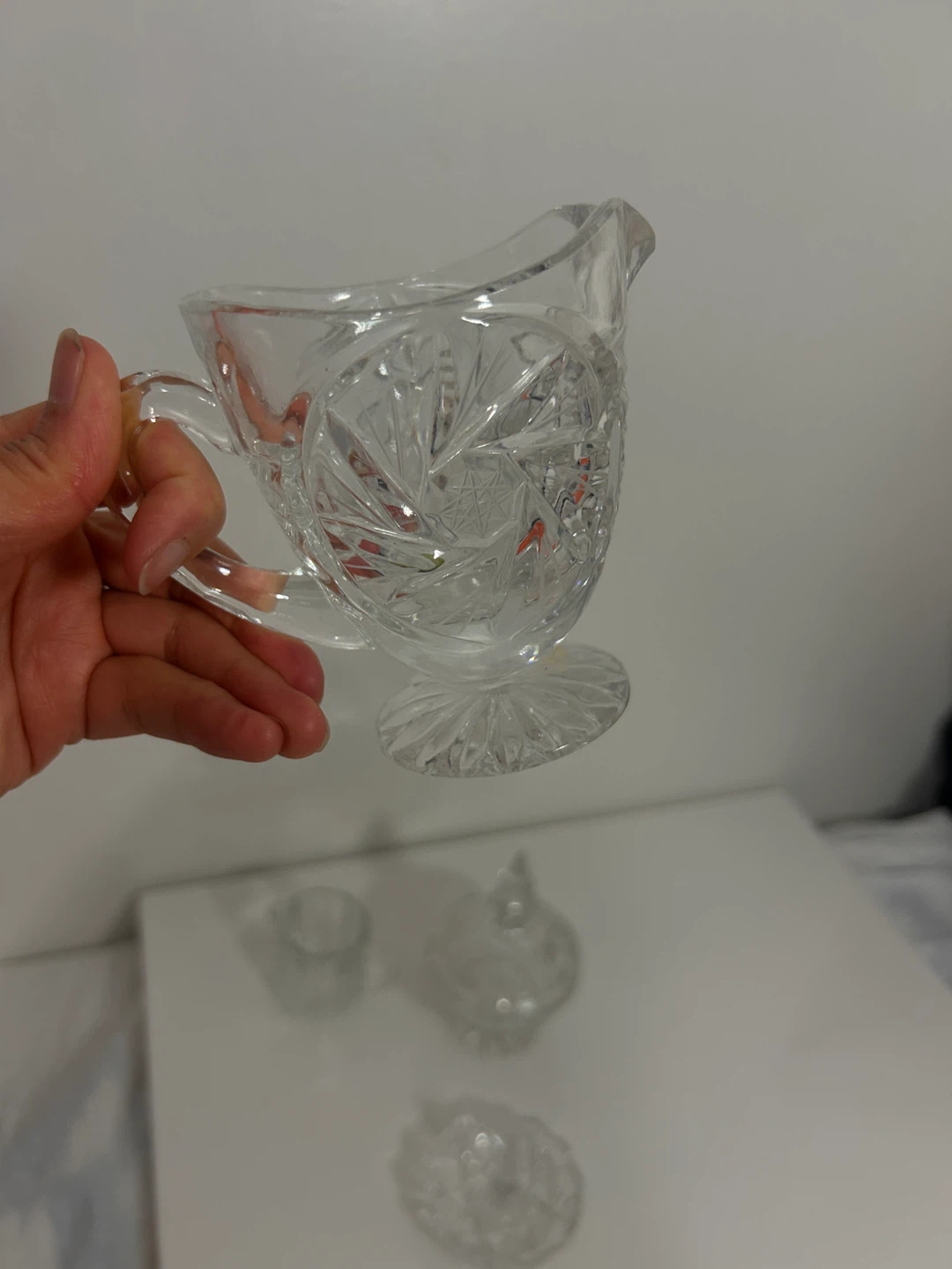 Crystal Glass Creamer and Sugar Bowl Set - photo 5