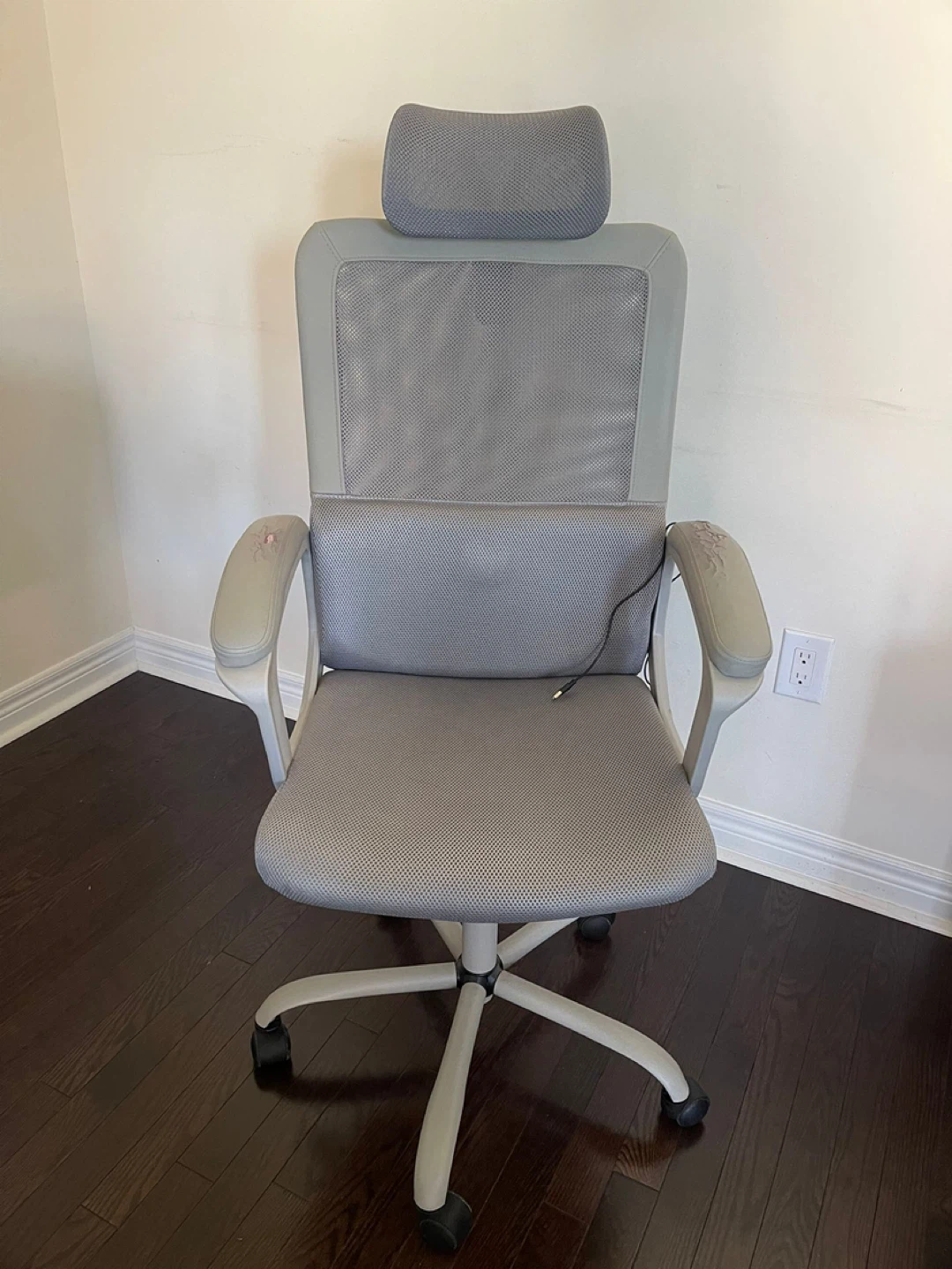 Grey Ergonomic Office Chair with Lumbar Support