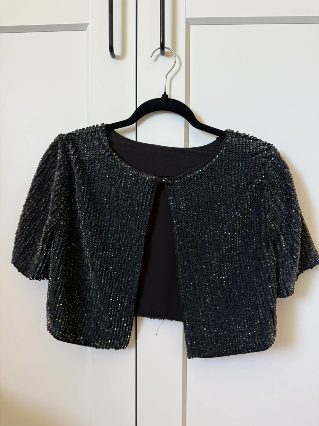 Sparkly Black Sequin Bolero Jacket