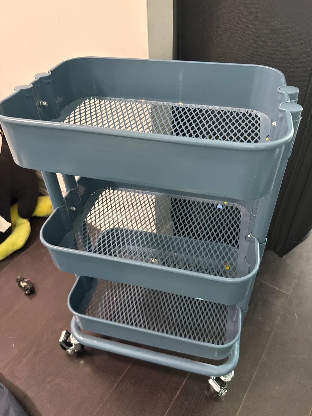 Blue 3-Tier Rolling Storage Cart - photo 2
