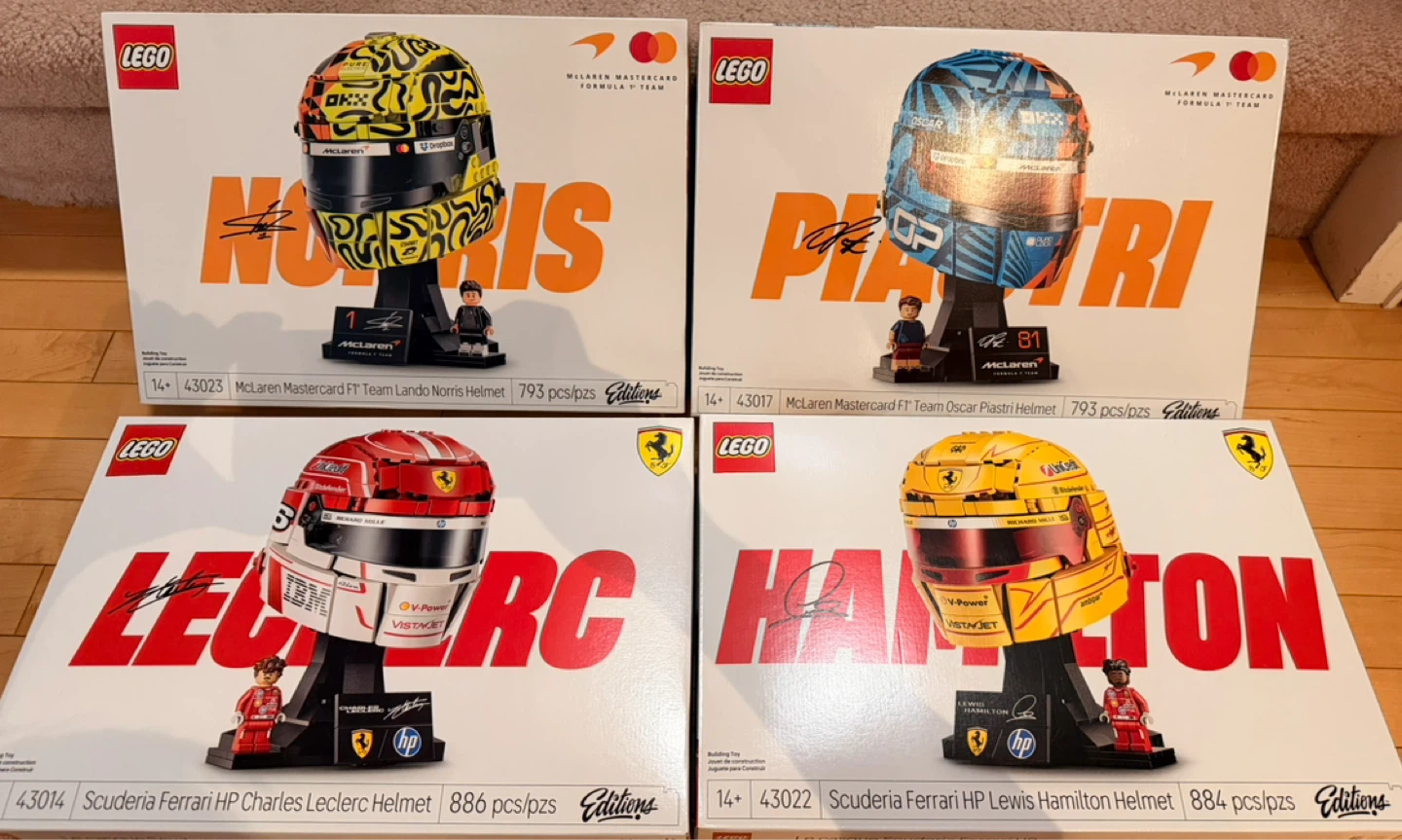 LEGO McLaren/Scuderia Ferrari F1 Driver Helmets
