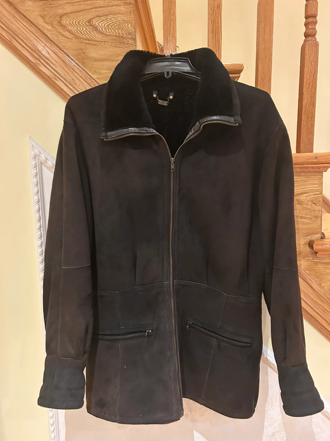 Black Suede and Shearling Jacket