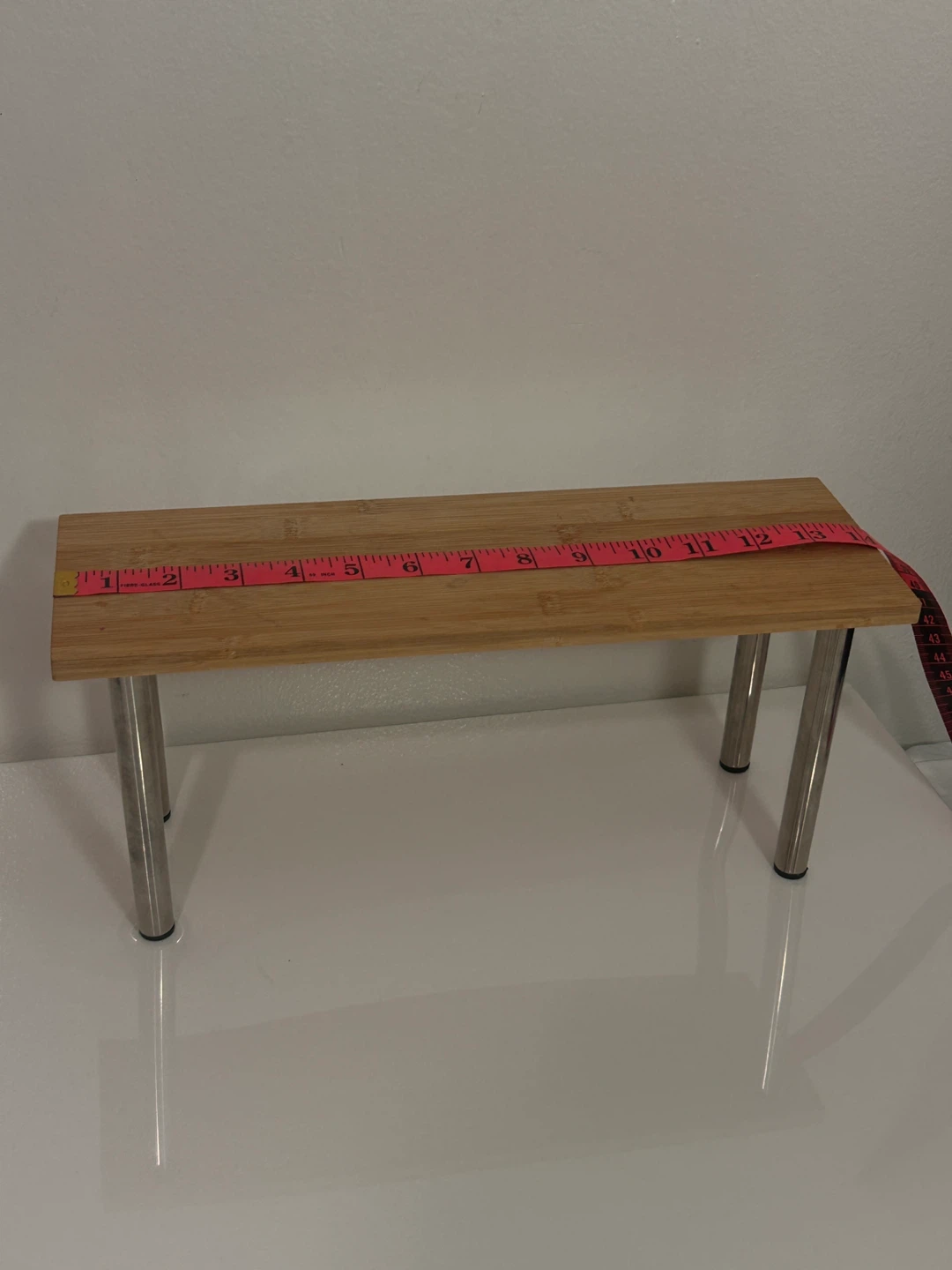Bamboo Riser Shelf with Metal Legs
