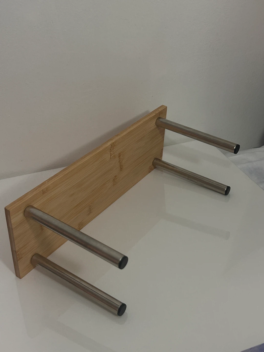 Bamboo Riser Shelf with Metal Legs - photo 2