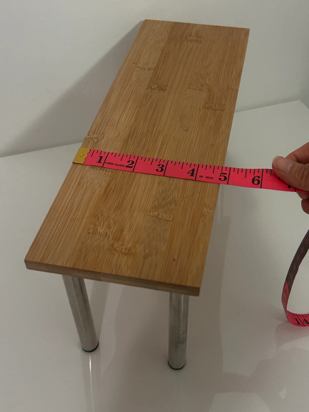 Bamboo Riser Shelf with Metal Legs - photo 3