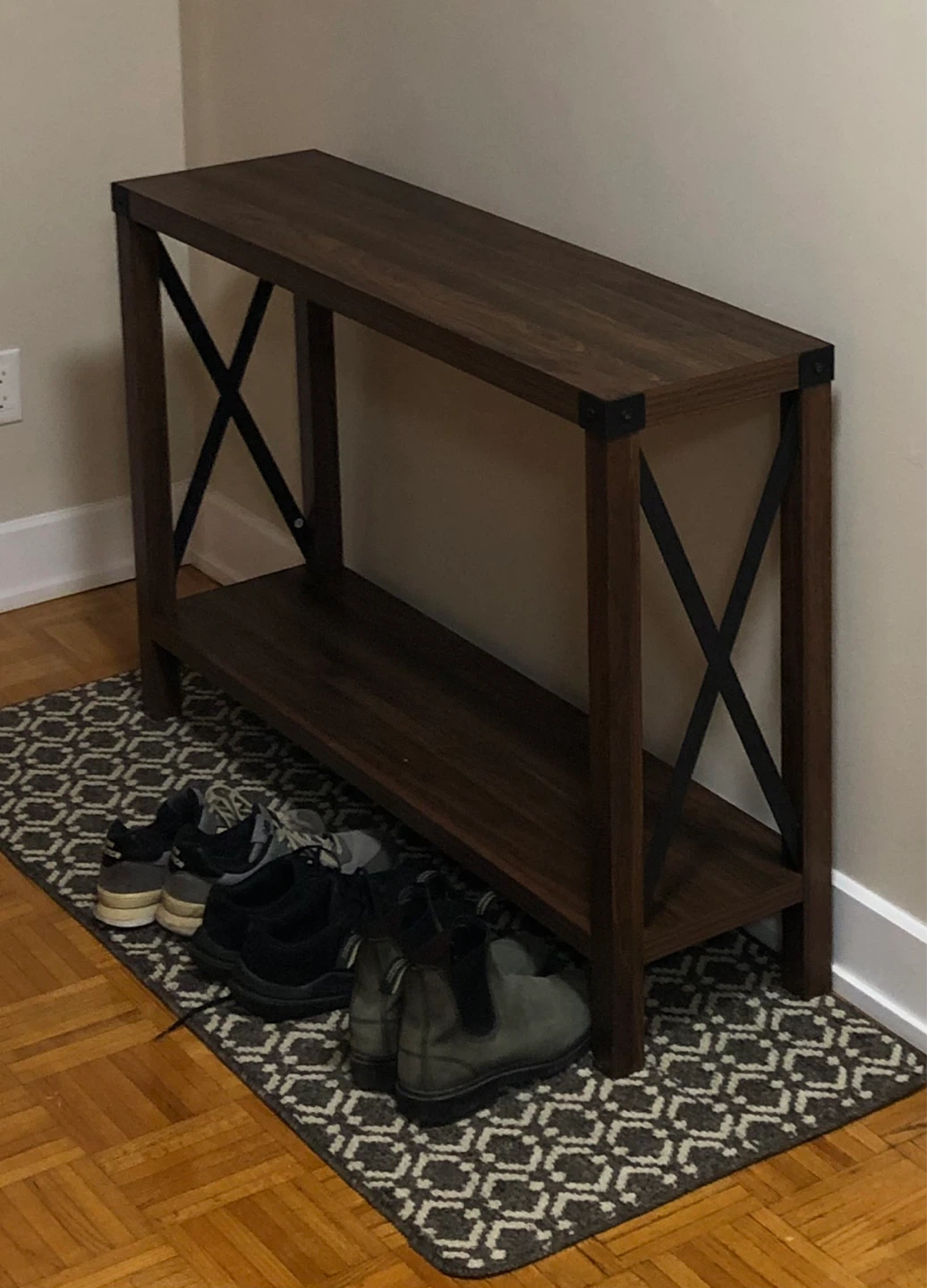 Dark Wood Console Table (48”w X 30”h X 12”d) - photo 2