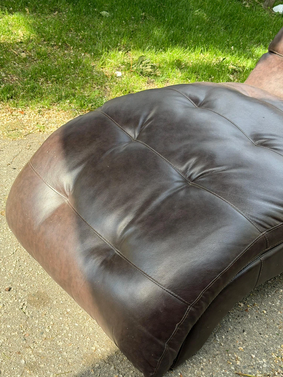 Brown Faux Leather Chaise Lounge Chair - photo 5