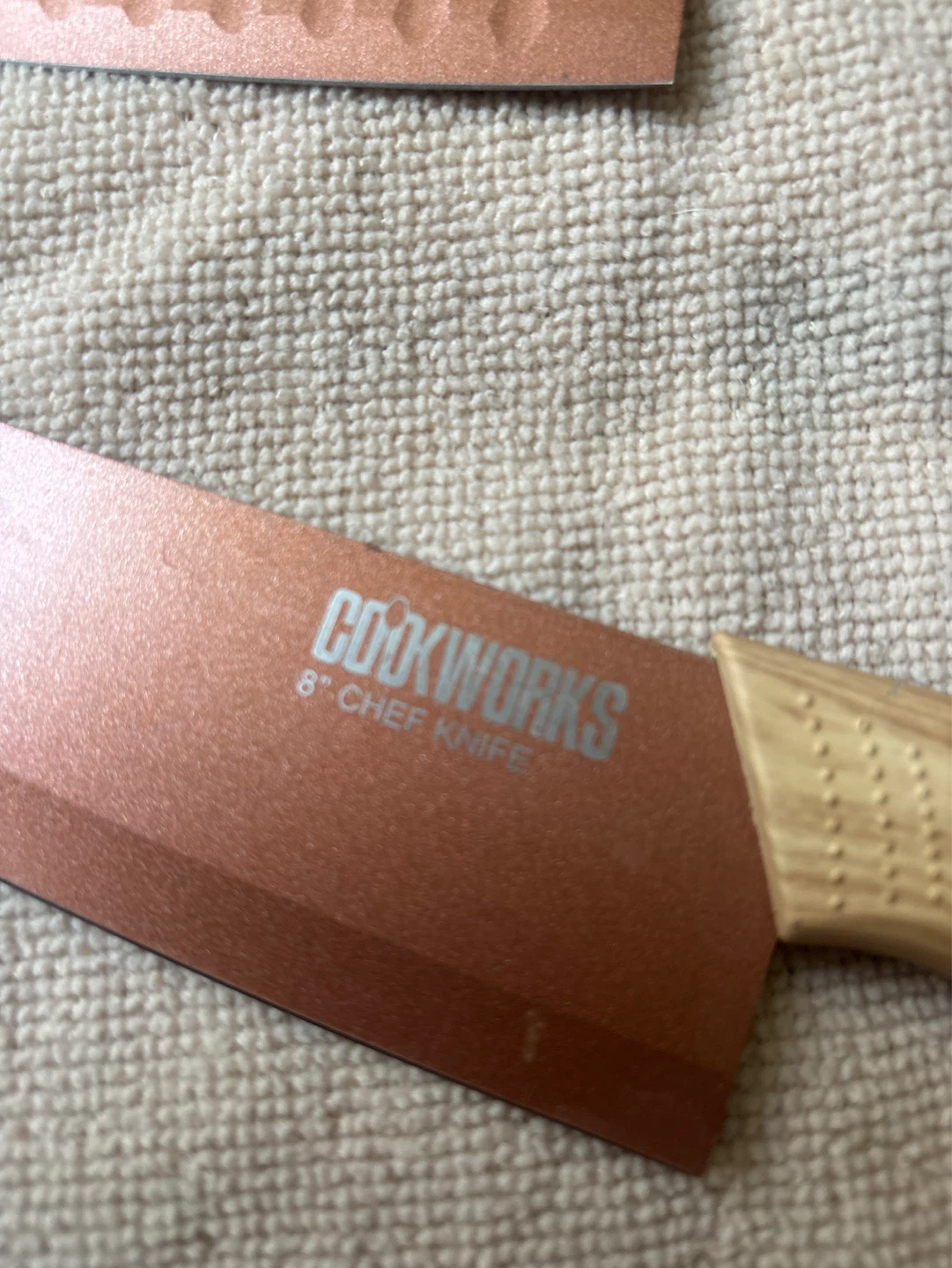 New Set of 3 Cookworks Knives With Blade Guard - photo 4