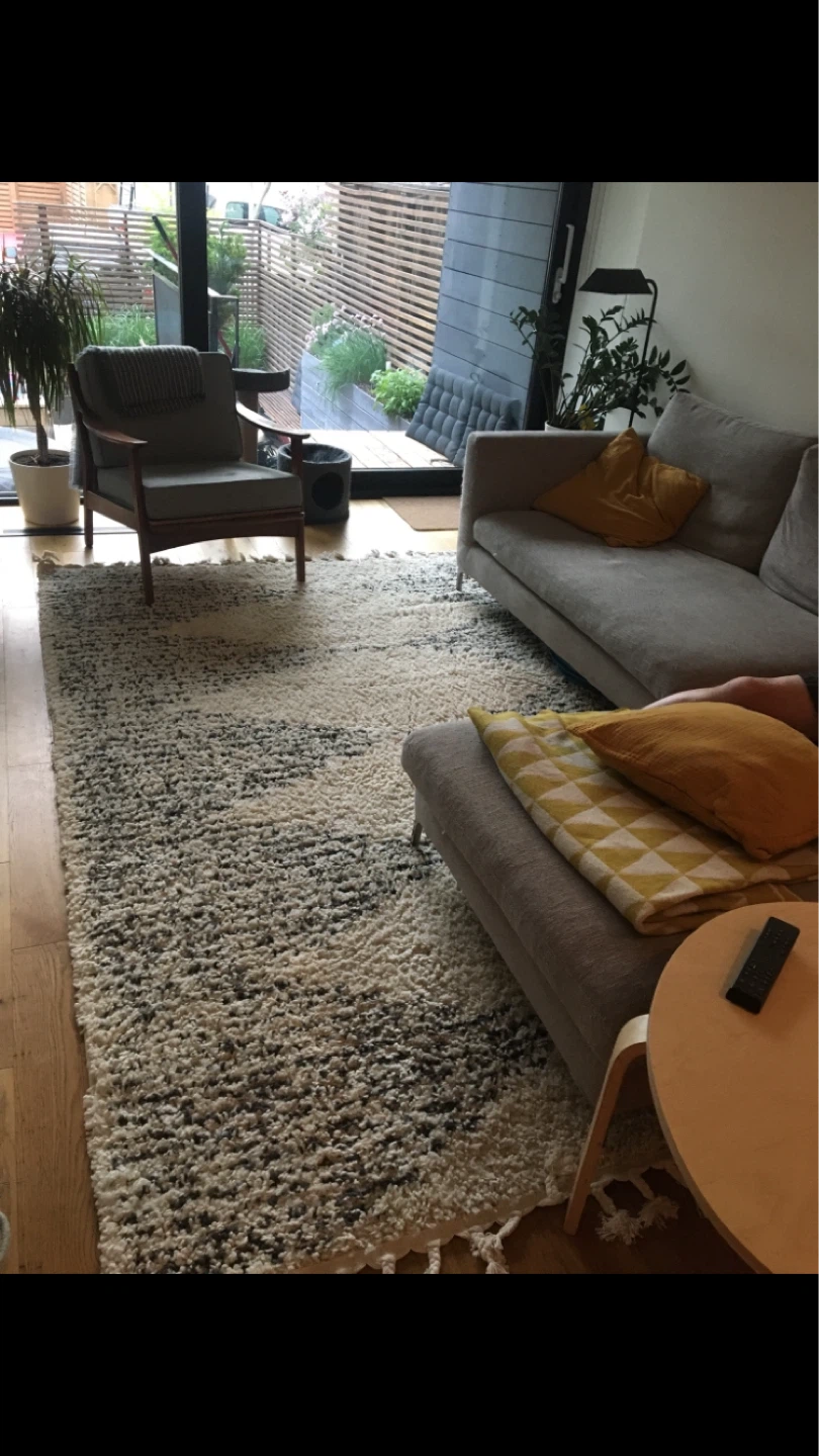 Diana Rug - white and dark grey  6' 7" x 9' - 100% Polypropylene
