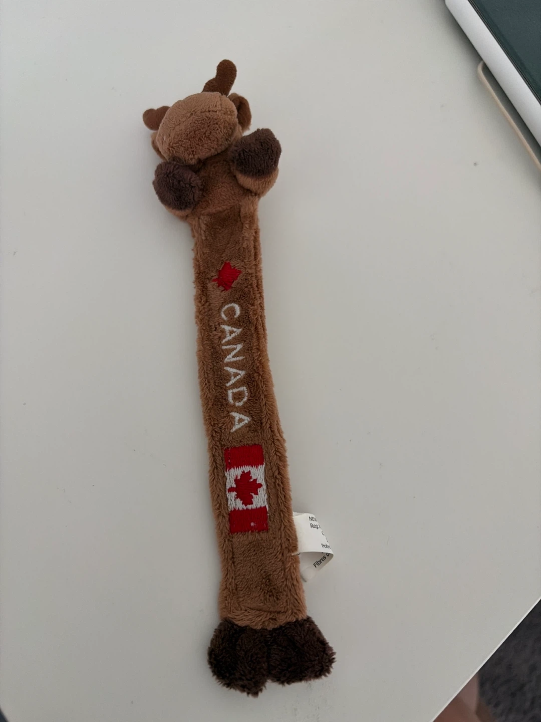Plush Moose Bookmark with Canadian Flag
