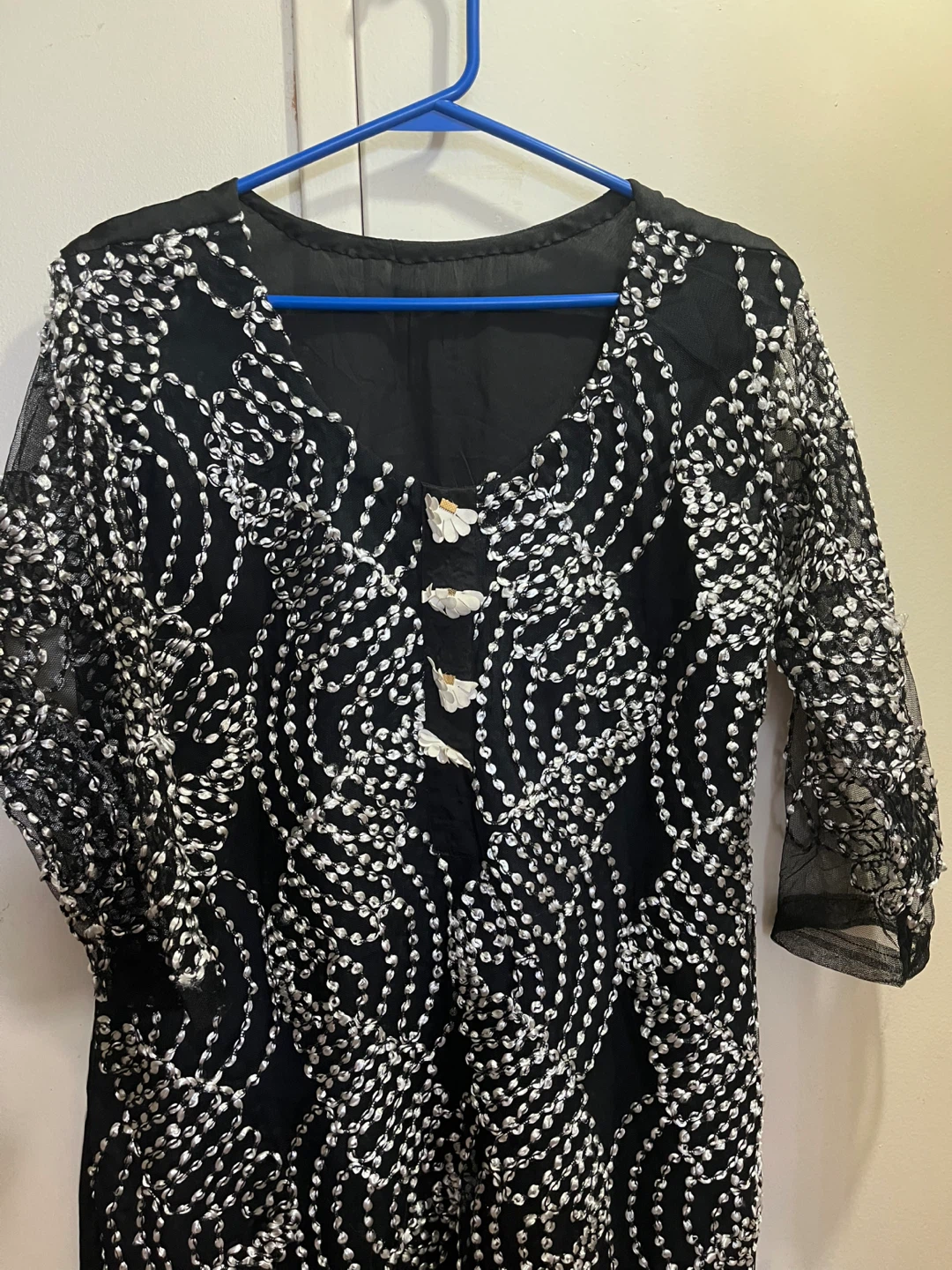 Black Kurti with White Embellishments - photo 2