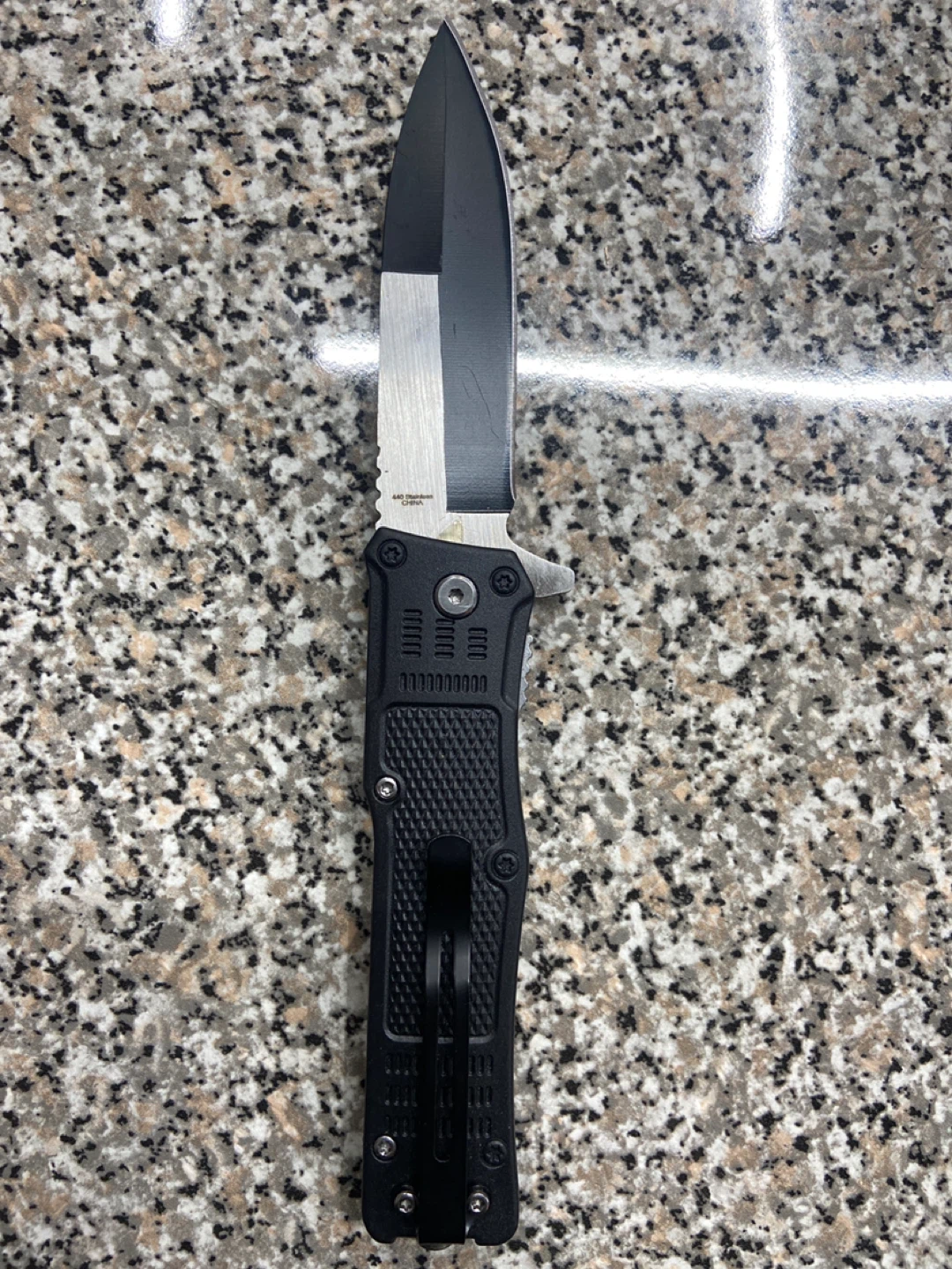 Black Folding Pocket Knife - photo 2