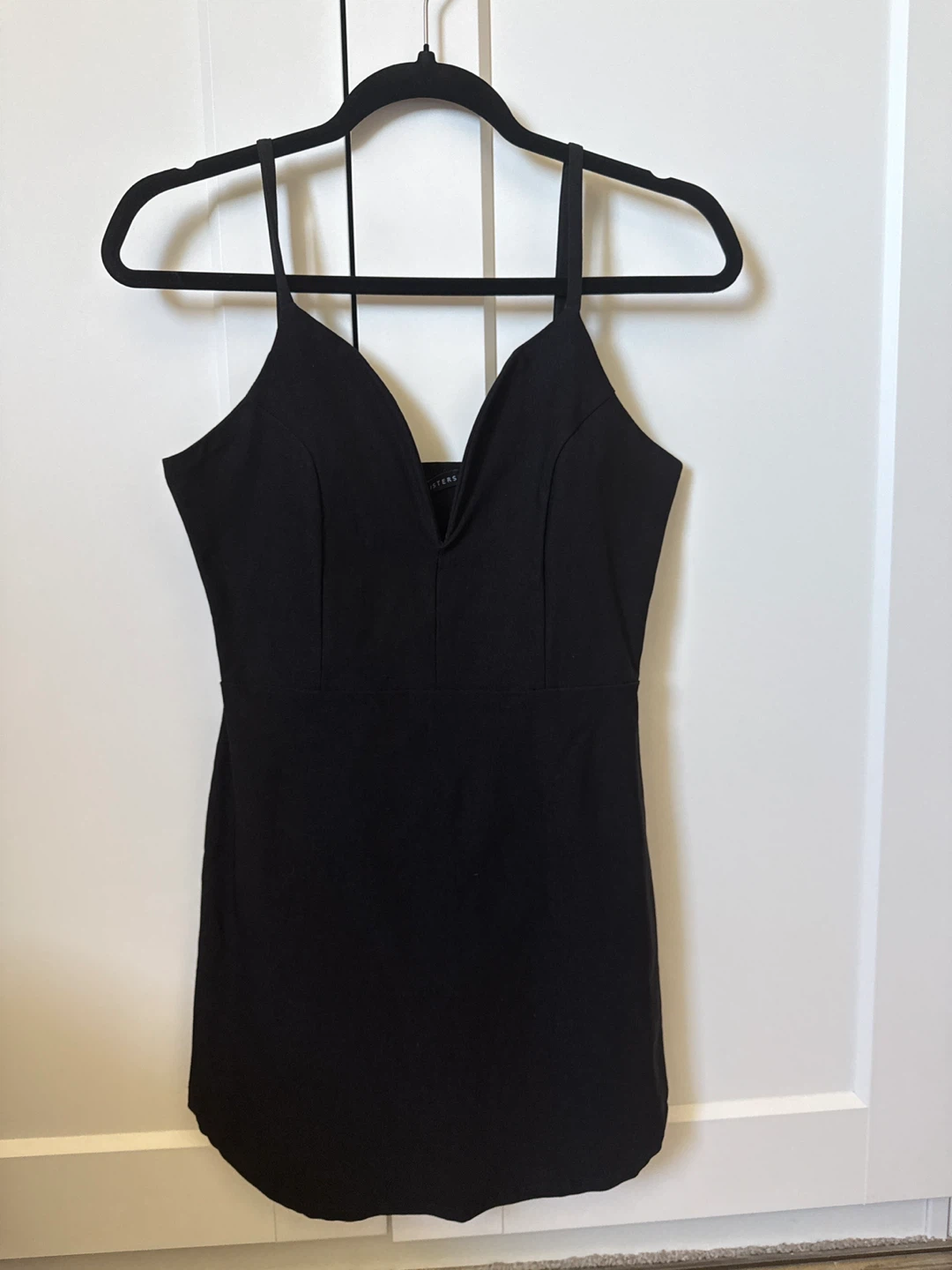 Black V-Neck Mini Dress