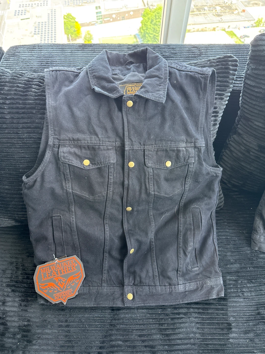 Milwaukee Leather Men's Black Denim Vest