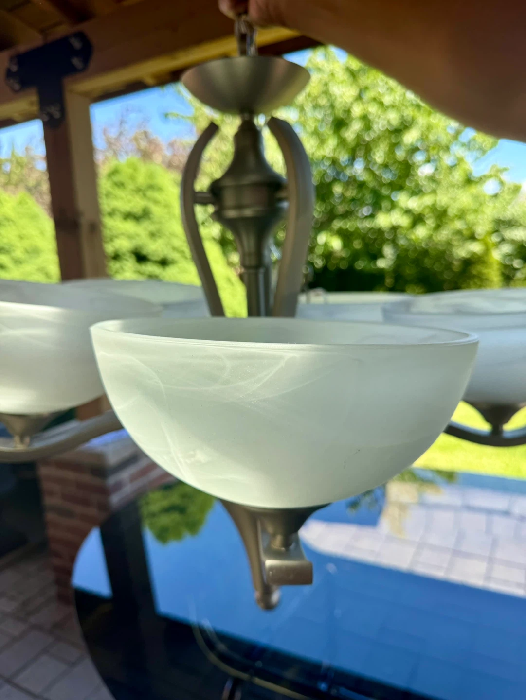 Chandelier with 5 Frosted Glass Shades - photo 3