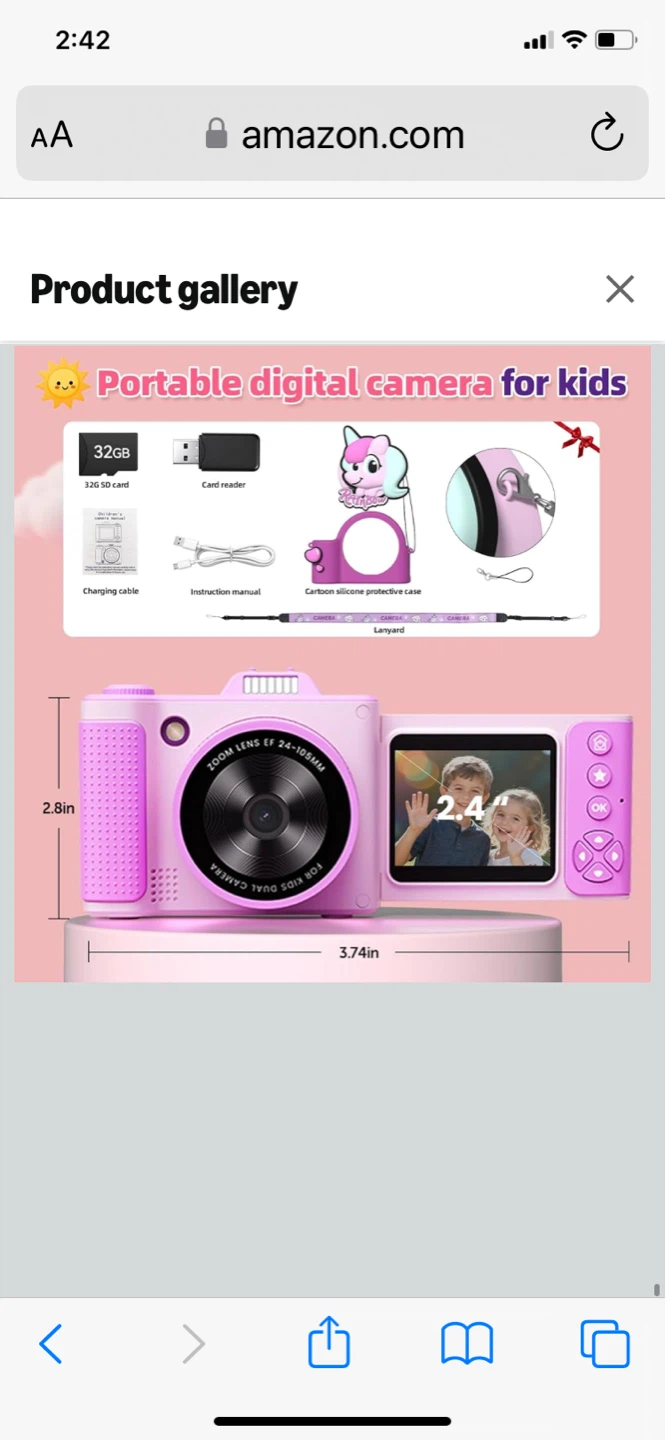 Kids Digital Camera 1080P HD Video Shockproof Purple w/ 32GB - photo 2