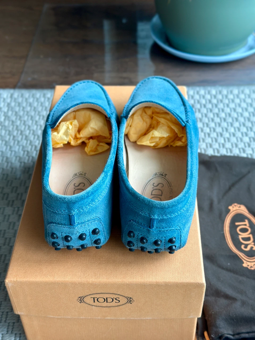 TOD'S Suede Gommini Moccasins - Blue - photo 2