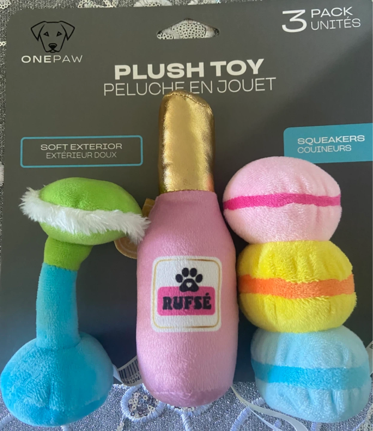 OnePaw 3 Pack Plush Dog Toys