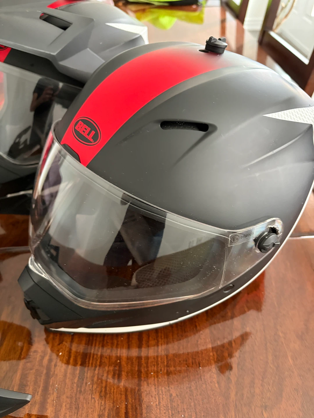 Bell Motorcycle Helmets Matte Black Red Stripe - photo 2