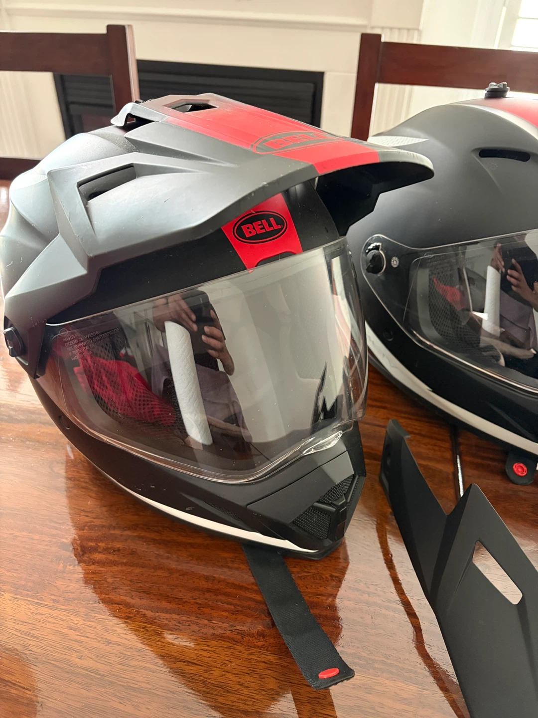 Bell Motorcycle Helmets Matte Black Red Stripe