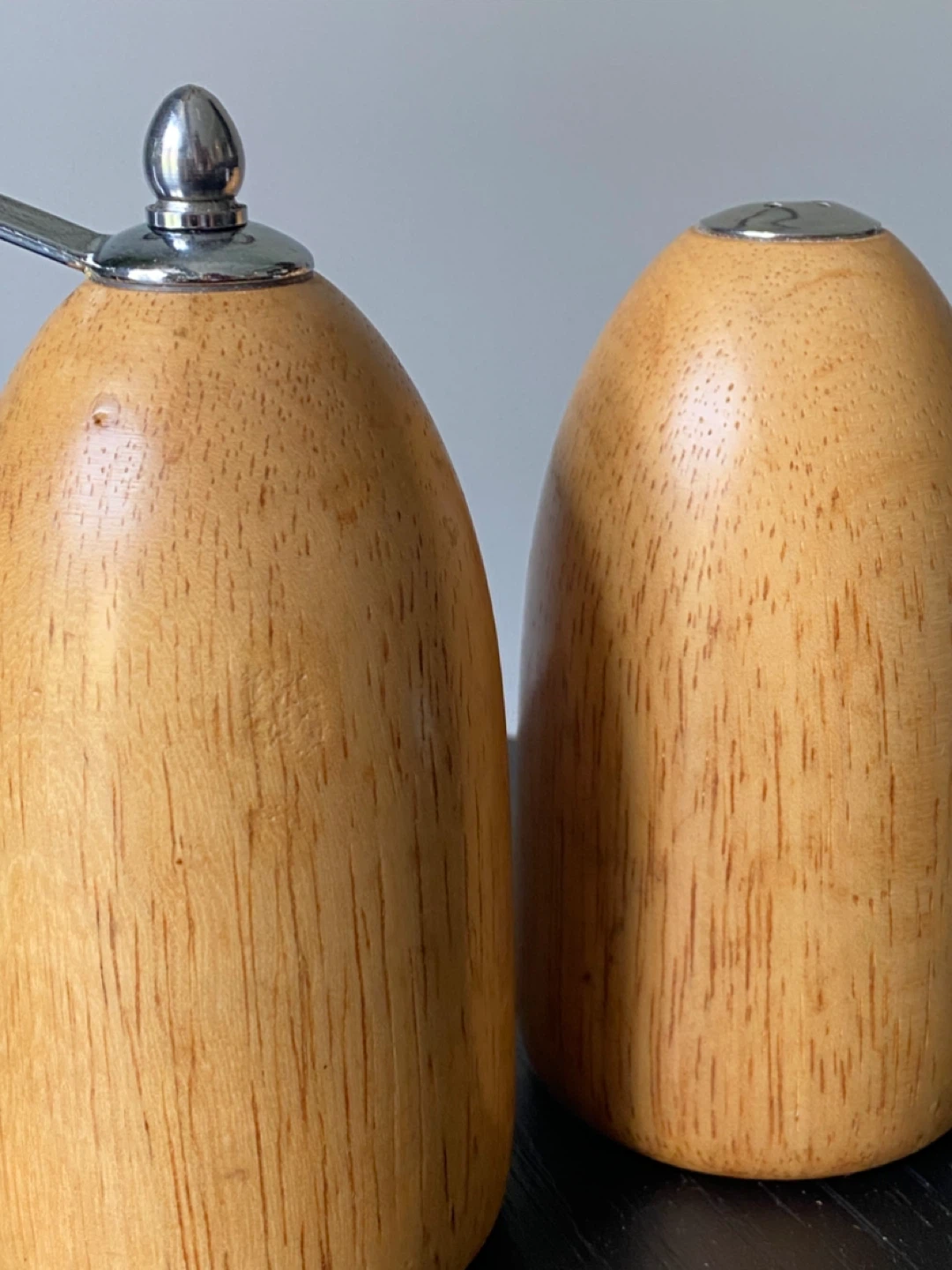 Vintage Bamboo Wood Salt & Pepper Grinder Set - photo 2