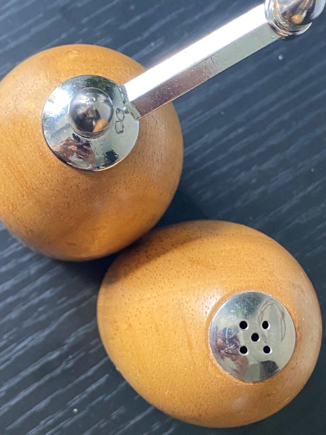 Vintage Bamboo Wood Salt & Pepper Grinder Set - photo 3