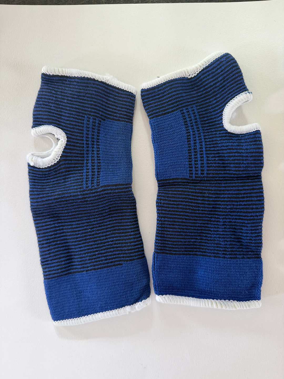Blue & Black Striped Compression Wrist Supports