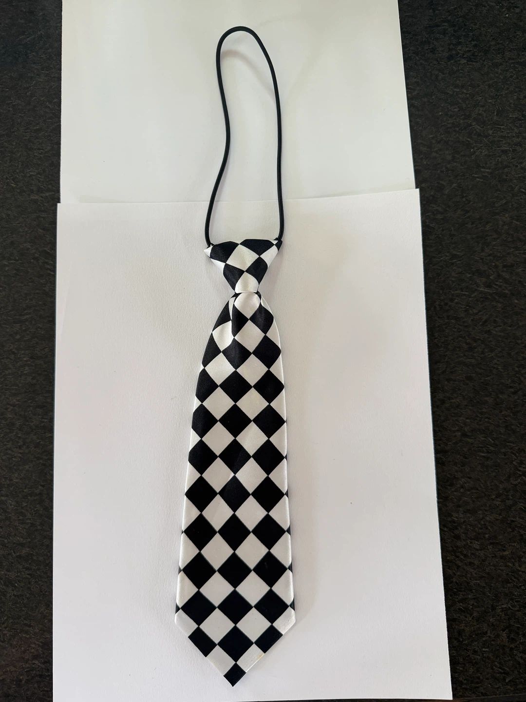 Black and White Checkered Tie - Kids Size