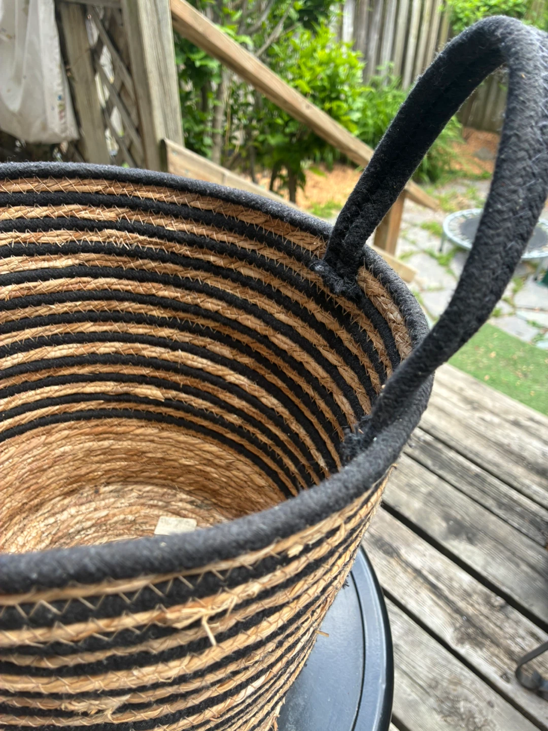 Decorative Woven Plant Basket with Handles - photo 2