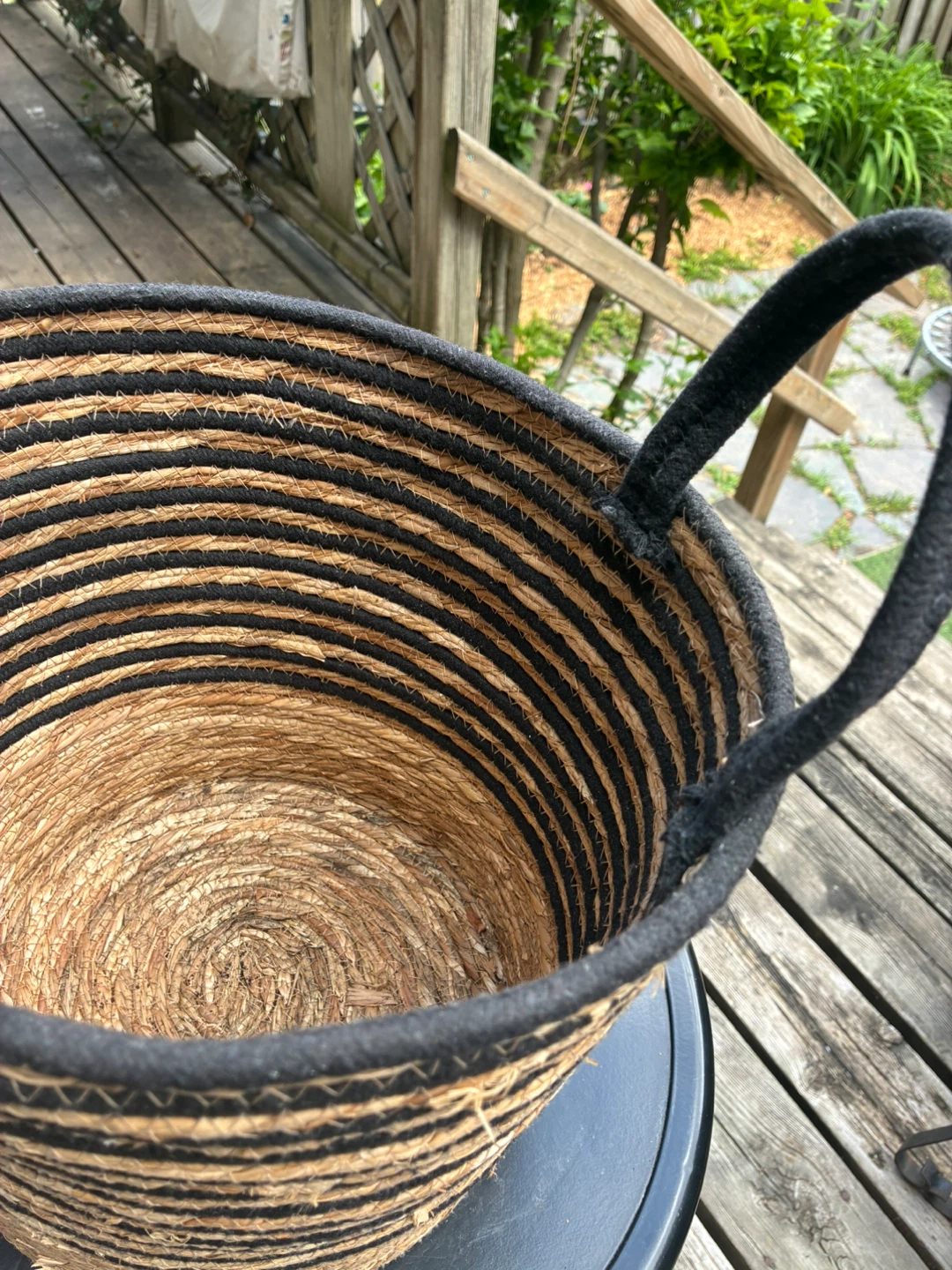 Decorative Woven Plant Basket with Handles - photo 3