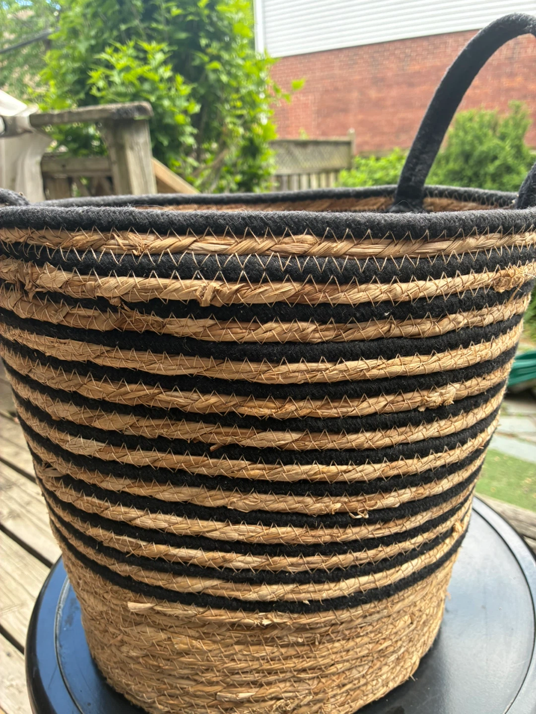 Decorative Woven Plant Basket with Handles - photo 4