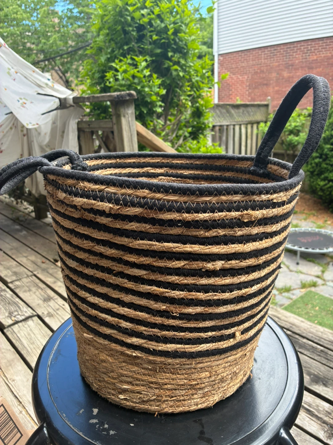 Decorative Woven Plant Basket with Handles