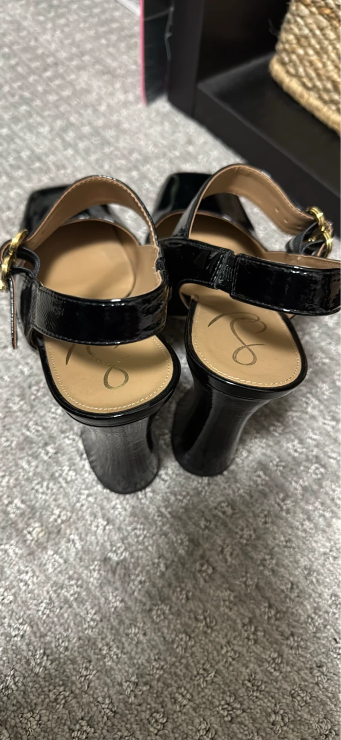 Sam Edelman Black Patent Leather Slingback Heels - photo 3