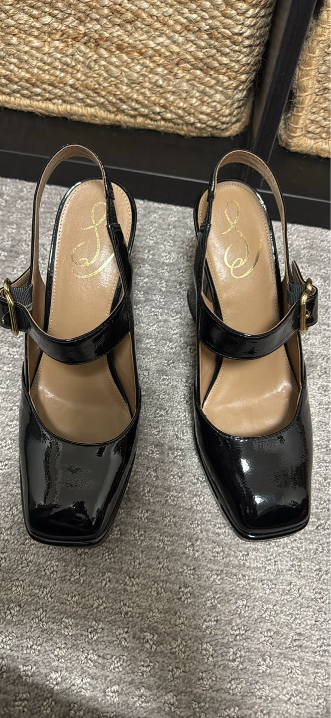 Sam Edelman Black Patent Leather Slingback Heels - photo 2