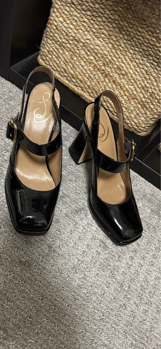 Sam Edelman Black Patent Leather Slingback Heels - photo 4