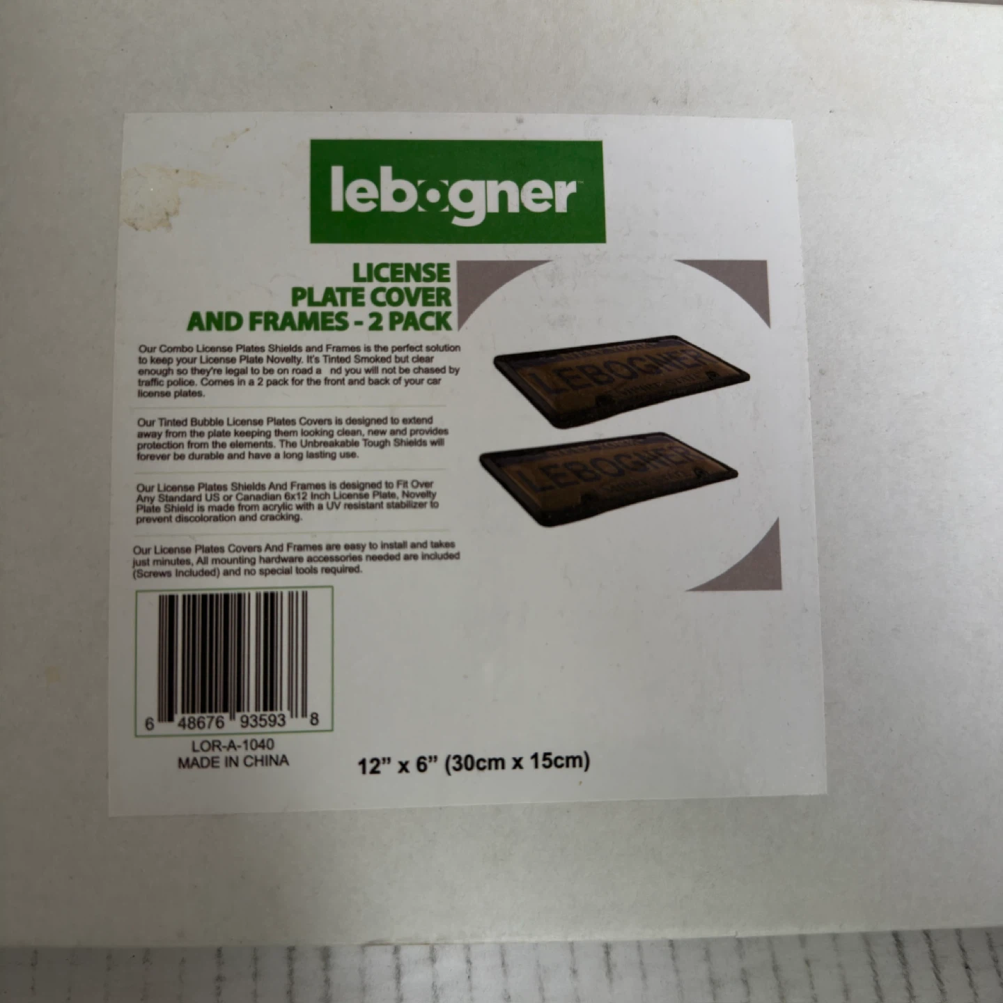 Lebogner License Plate Covers and Frames - 2 Pack - photo 4