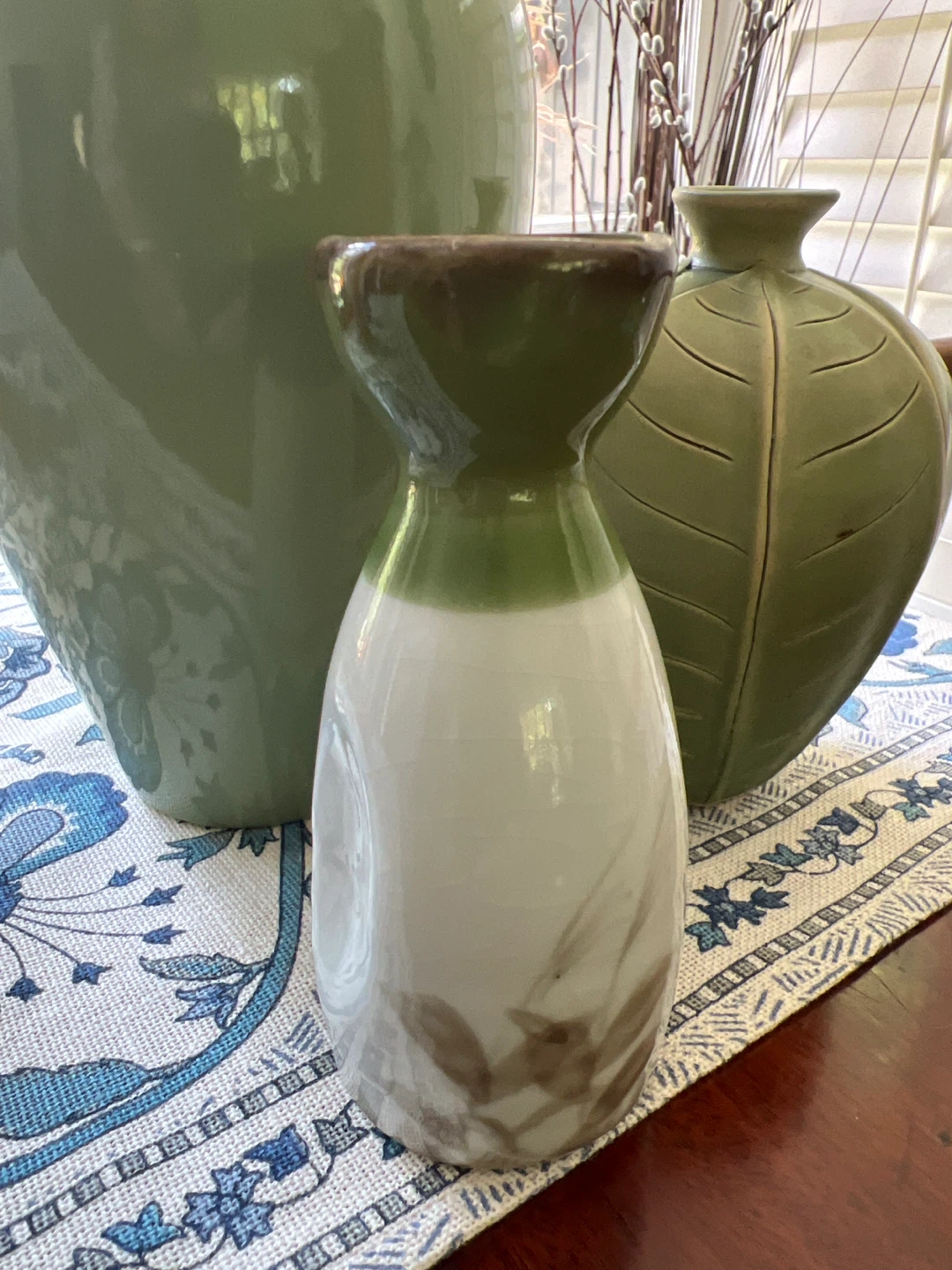 Set of 3 Green Ceramic Vases - photo 2