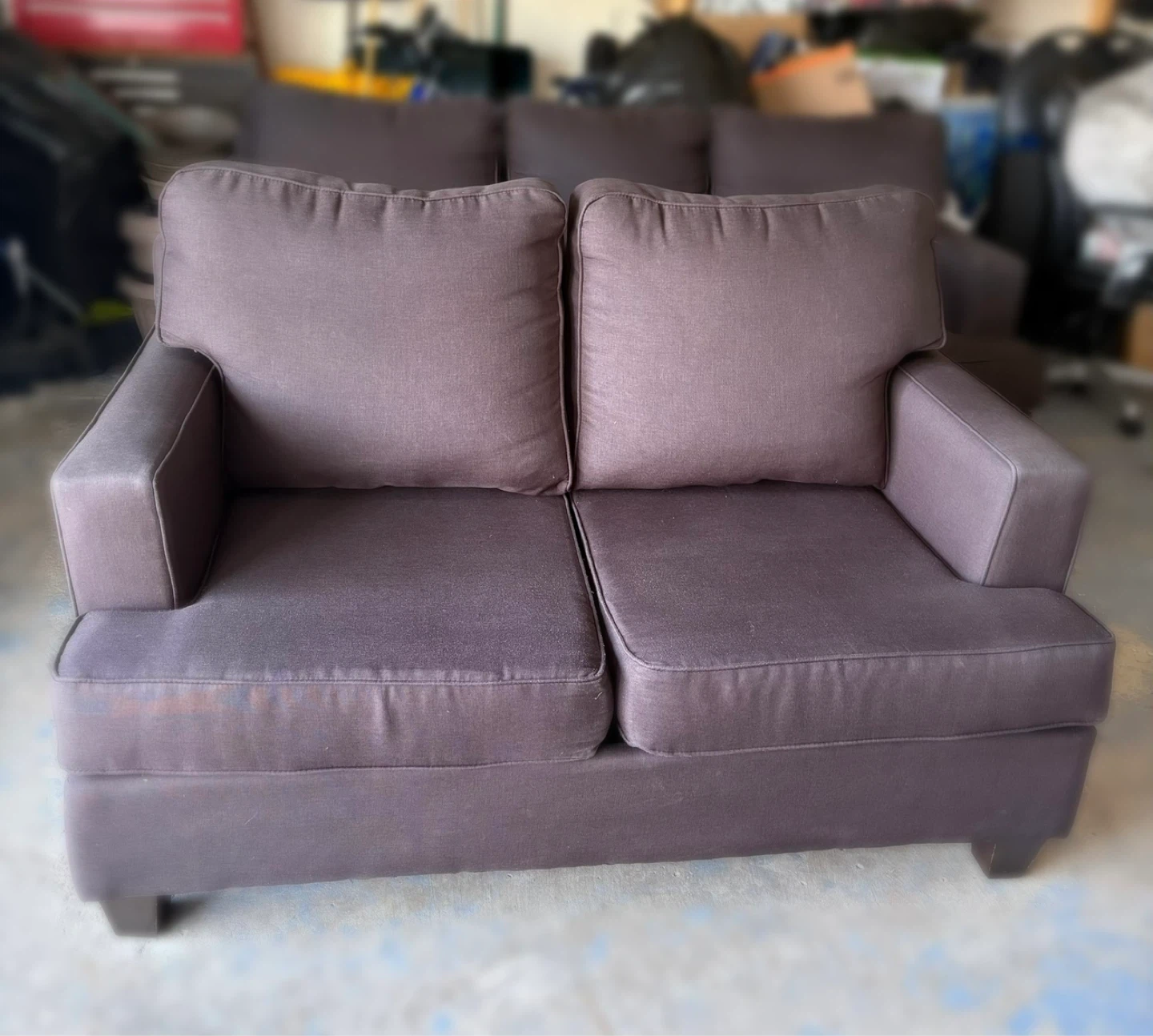 Dark Brown Fabric Sofa - photo 2