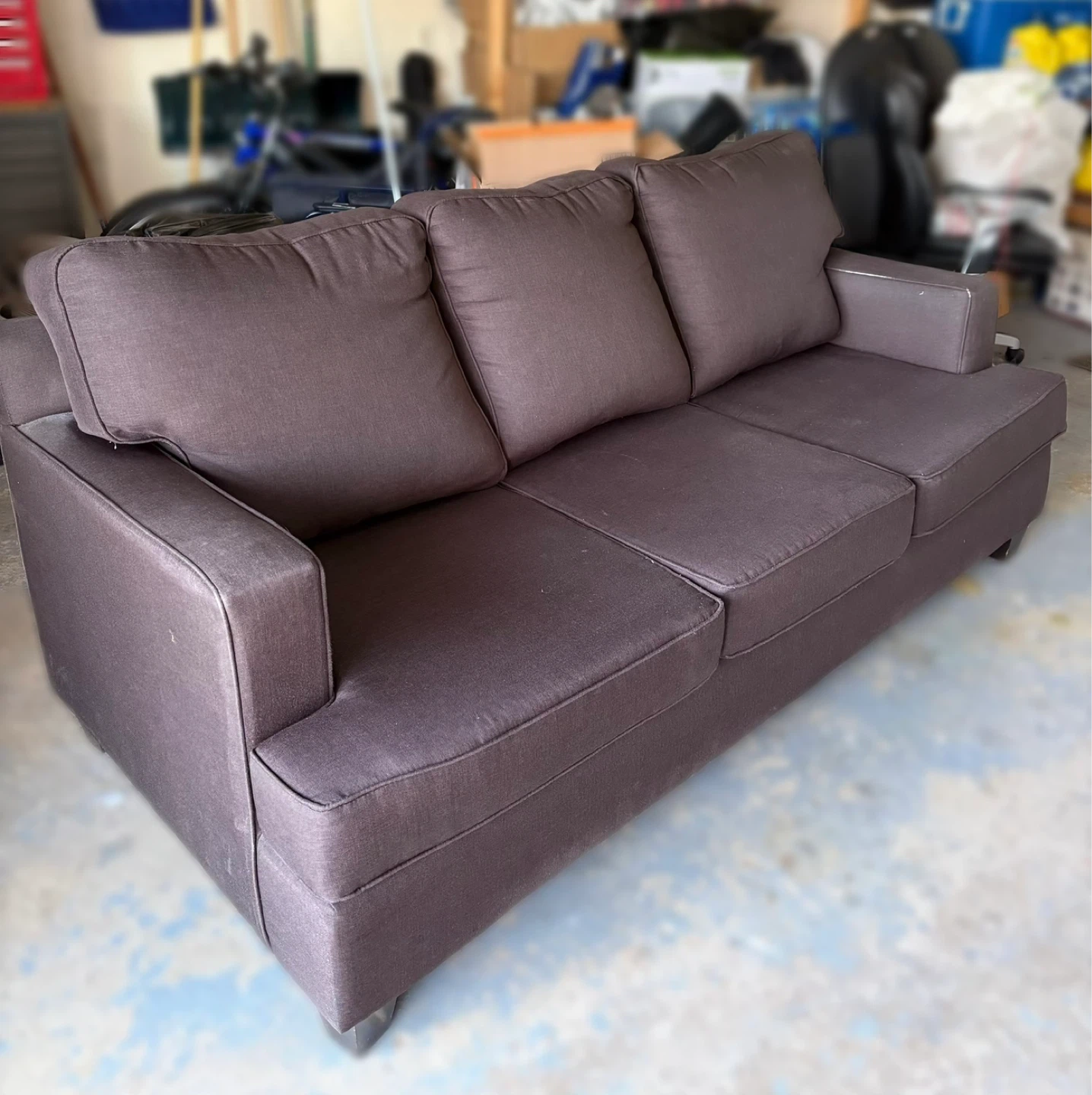 Dark Brown Fabric Sofa