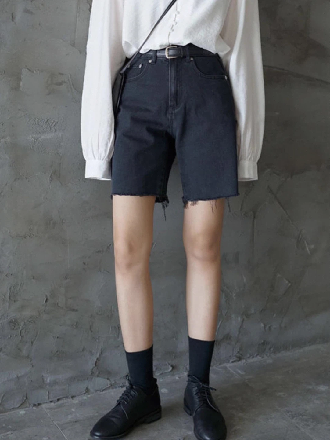 New Black Denim Shorts