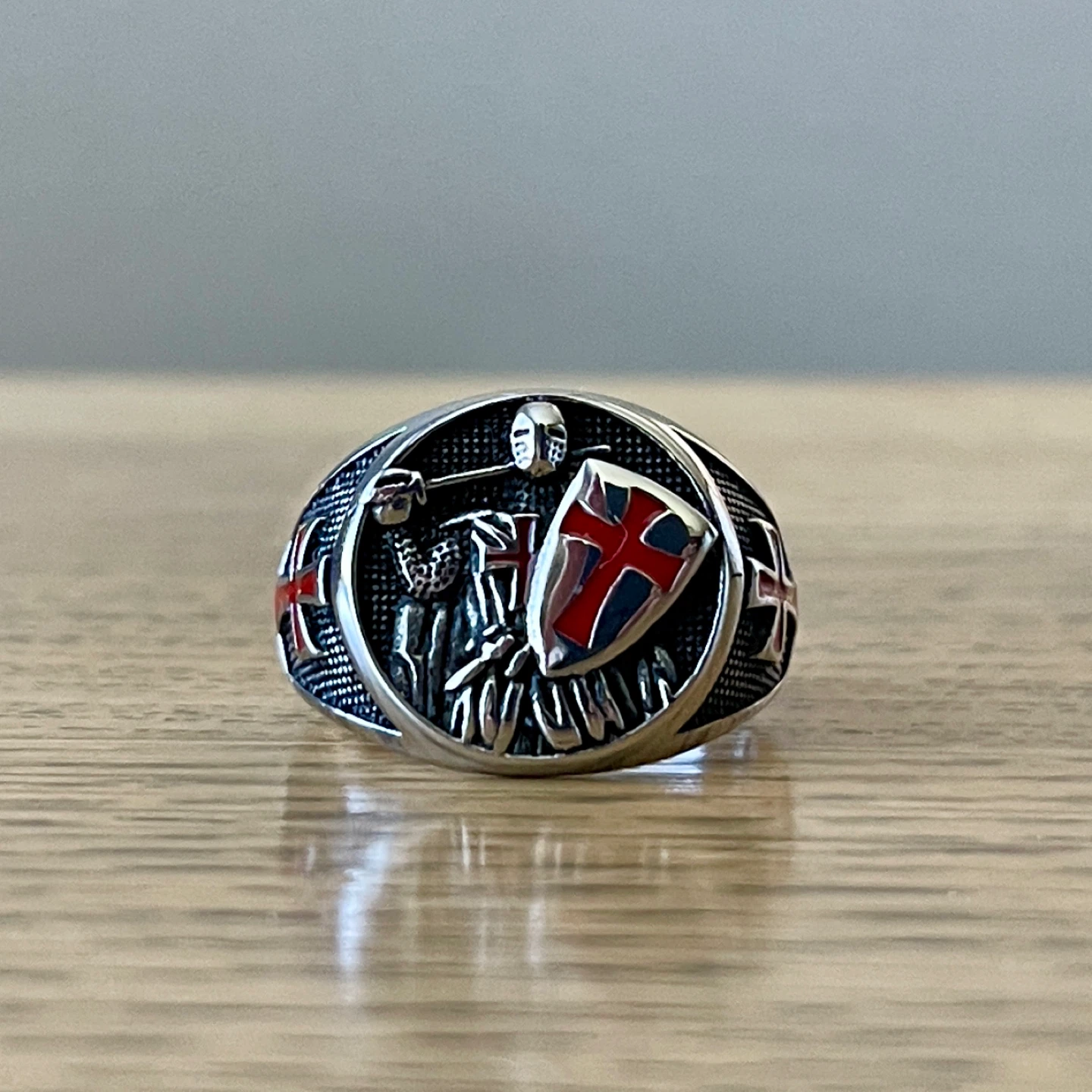 The Knight Templar Crusader titanium Signet ring (sizes 8 & 11) - photo 2