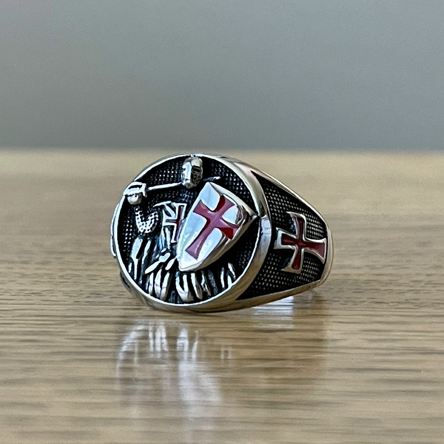 The Knight Templar Crusader titanium Signet ring (sizes 8 & 11)
