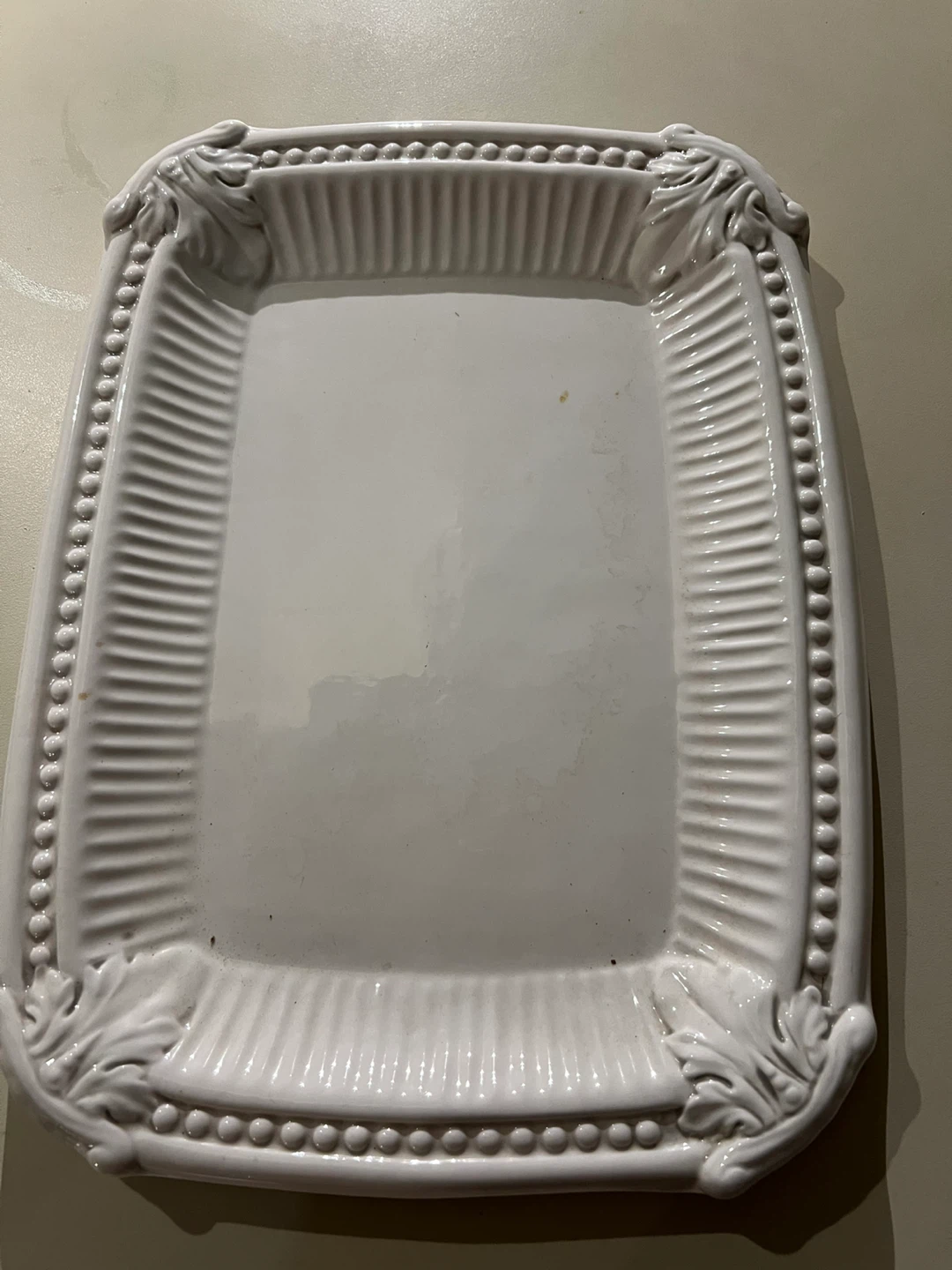White Decorative Serving Platter