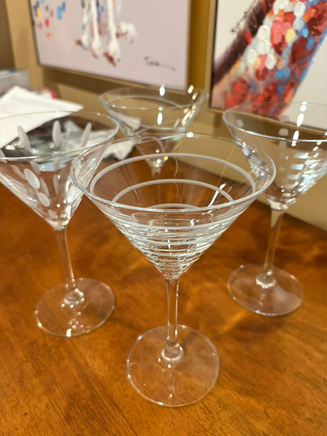 Mikasa Set of 4 Cheers Crystal Martini Cocktail Glasses