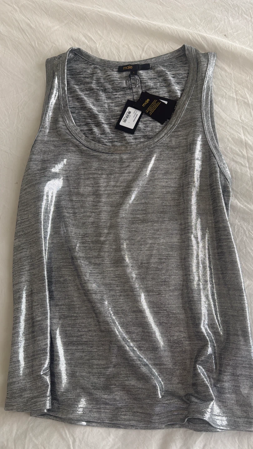 Maje Metallic Tank Top